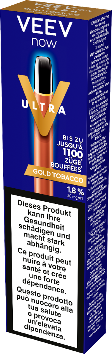 Veev Now Ultra Gold Tobacco Einweg-E-Zigaretten