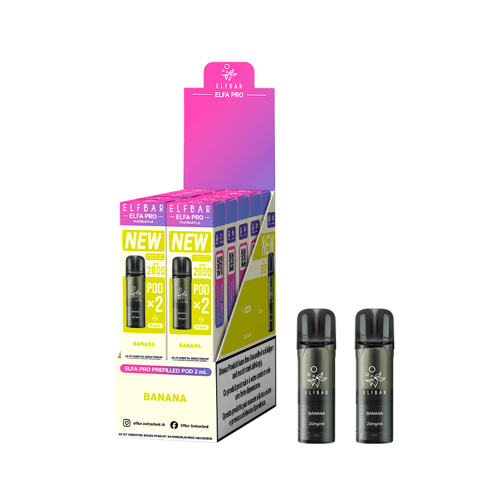 Elfbar Elfa Pro V2 Banana 2ml 2pods  k kiosk Tabakshop