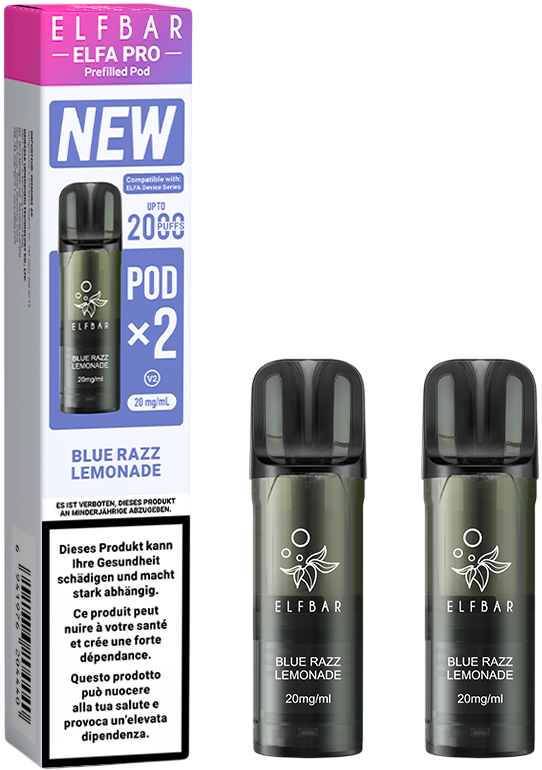 Elfbar Elfa Pro V2 Blue Razz Lemonade 2ml 2Pods E-Zigaretten Pods