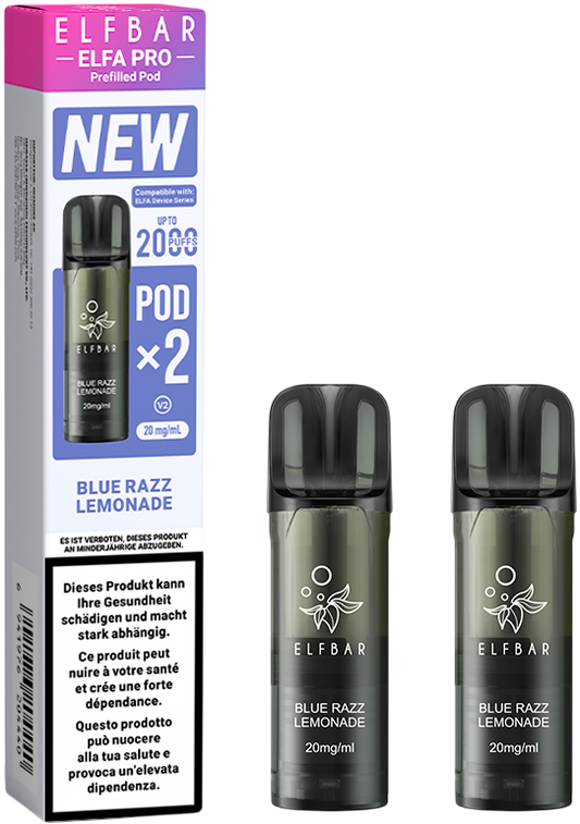 Elfbar Elfa Pro V2 Blue Razz Lemonade 2ml 2Pods E-Zigaretten Pods