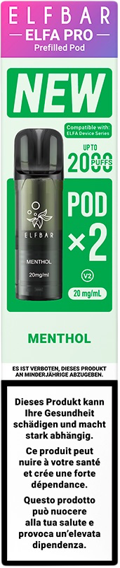 Elfbar Elfa Pro V2 Menthol 2ml 2pods E-Zigaretten Liquids