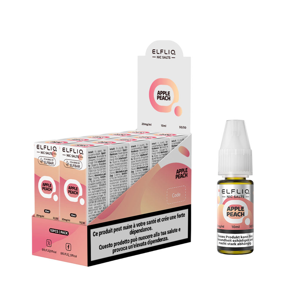 Elfbar Elfliq Apple Peach 20mg 10ml E-Liquid