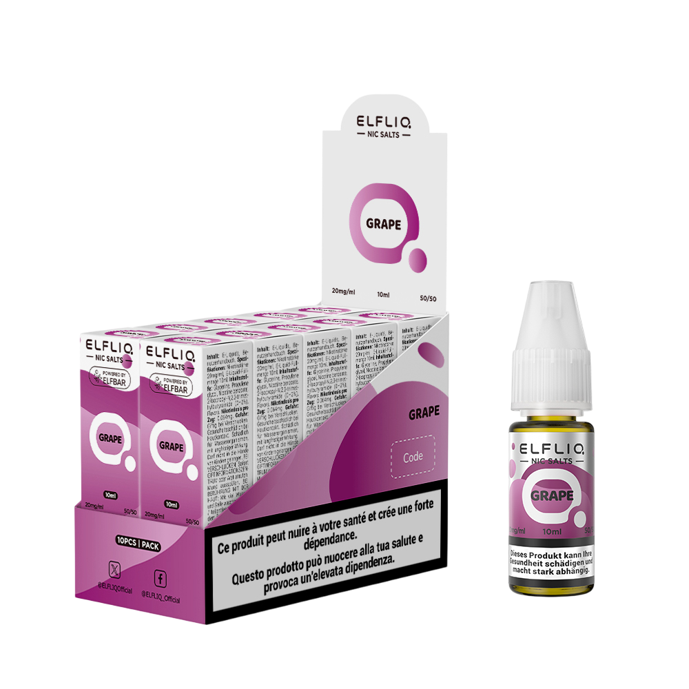 Elfbar Elfliq Grape 20mg 10ml E-Liquid