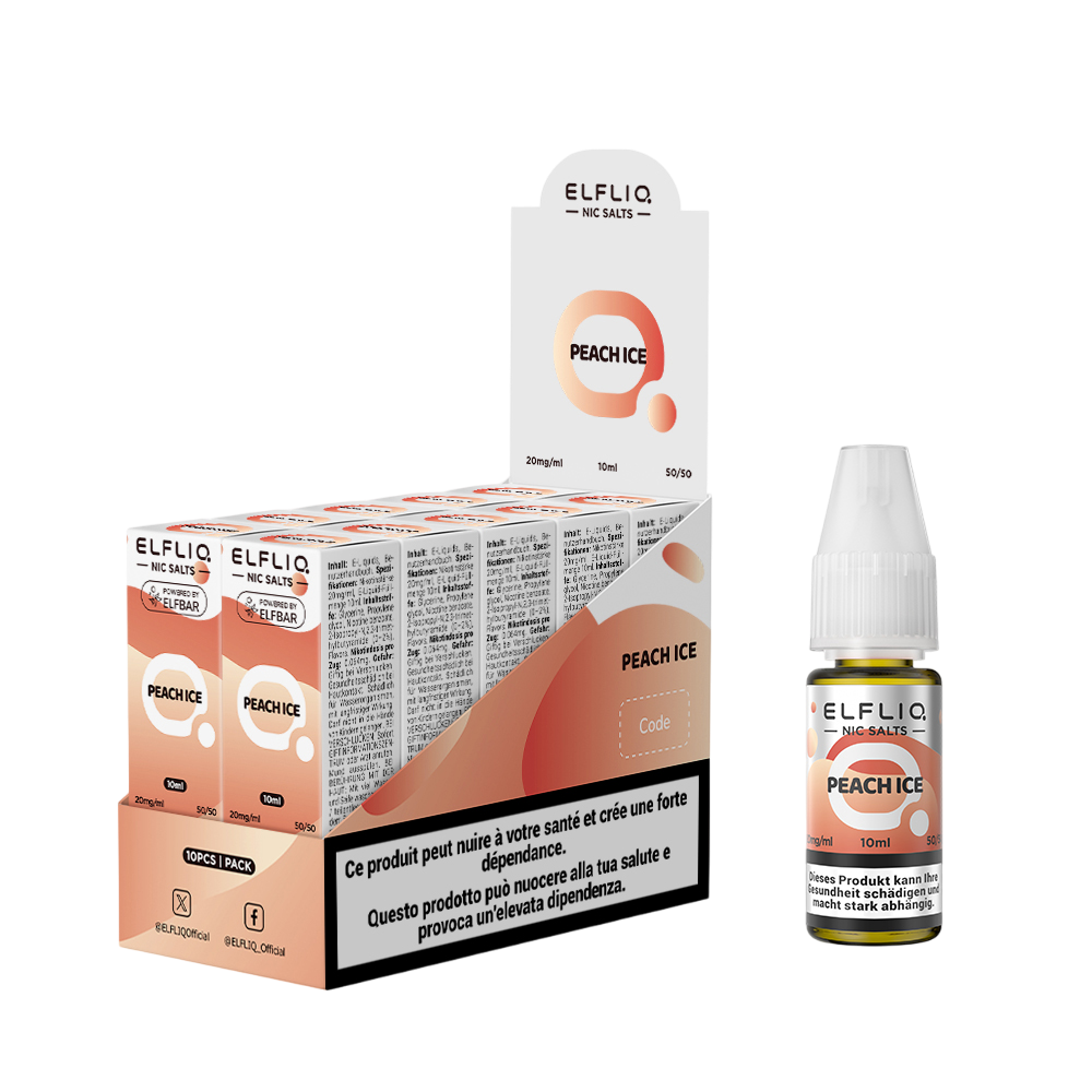 Elfbar Elfliq Peach Ice 20mg 10ml E-Liquid