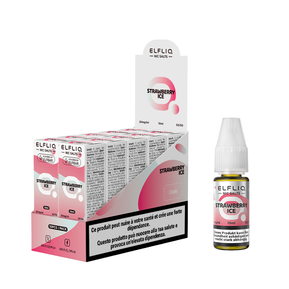 Elfbar Elfliq Strawberry Ice 20mg 10ml E-Liquid