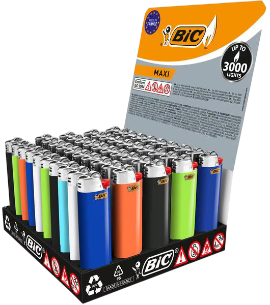 Feuerzeug Bic Maxi J 26 Farbig