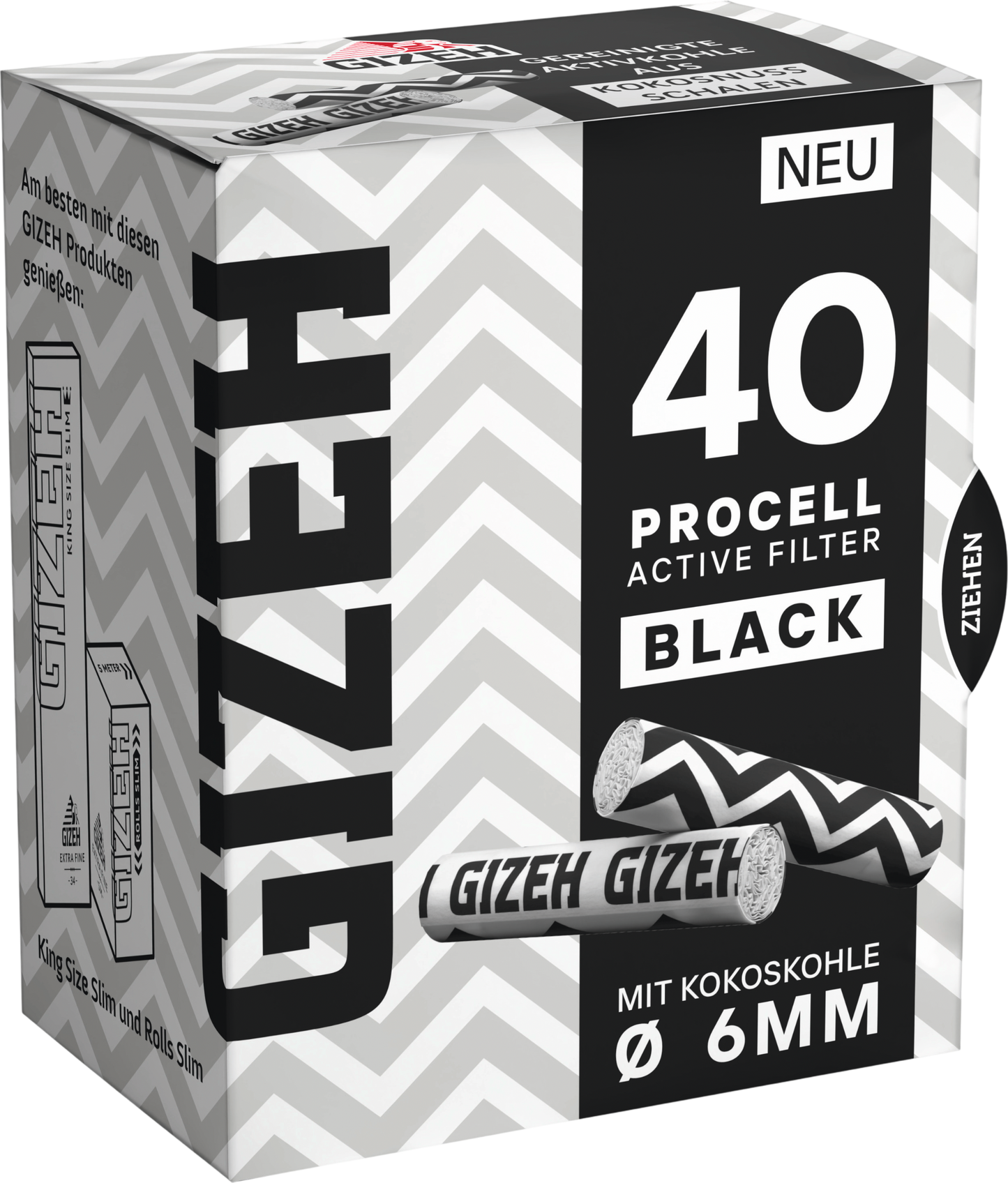Gizeh Procell Active Filter Black 40er Filter