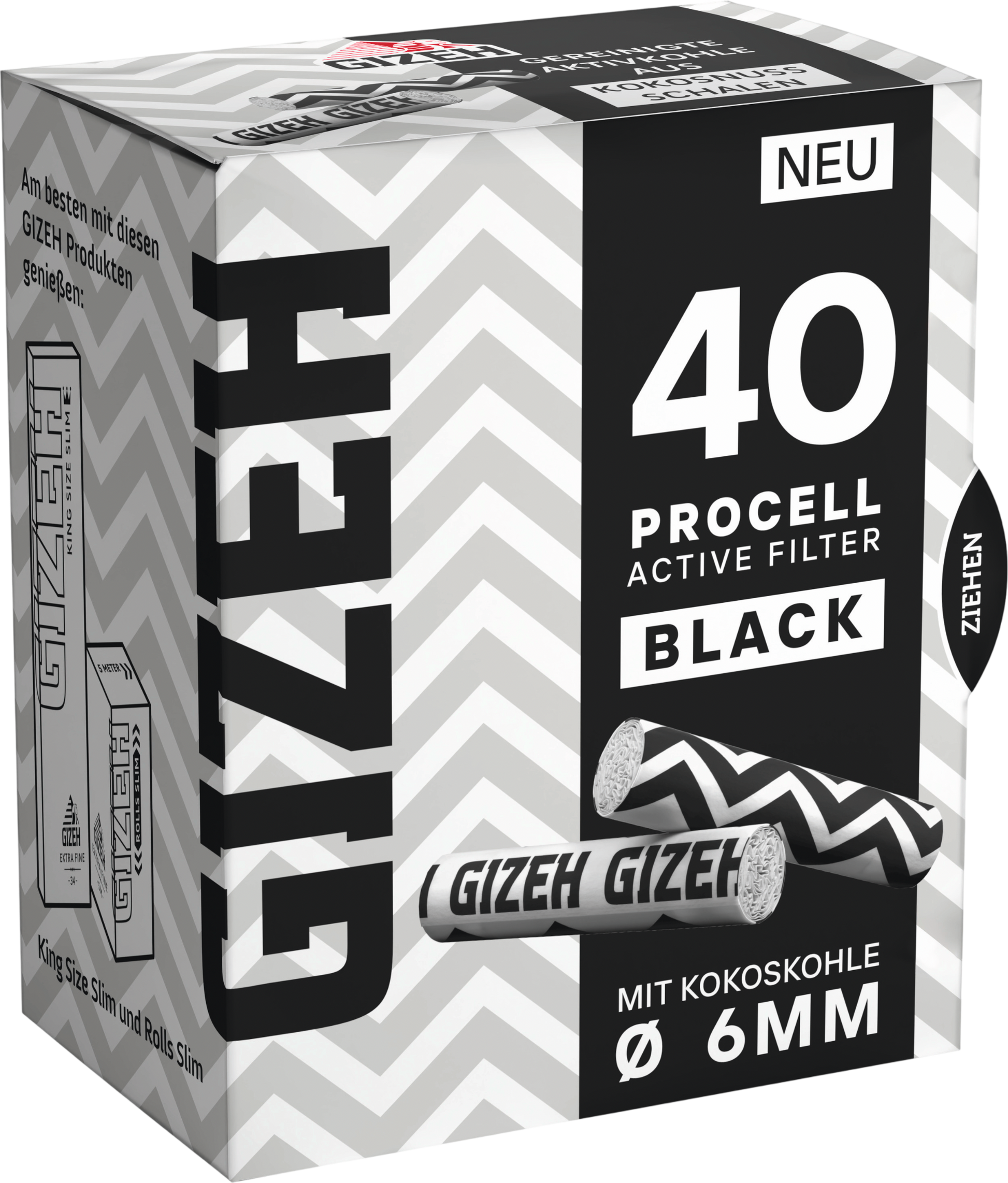 Gizeh Procell Active Filter Black 40er Filter