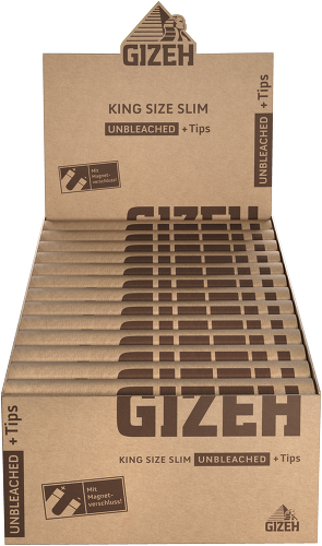 Gizeh Unbleached King Size Slim + Tips Zigarettenpapier