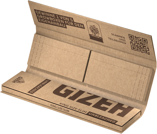Gizeh Unbleached King Size Slim + Tips Zigarettenpapier