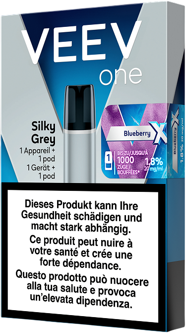 VEEV ONE StarterKit SilkyGrey_ Extra Blueberry E-Zigaretten Starter Kit
