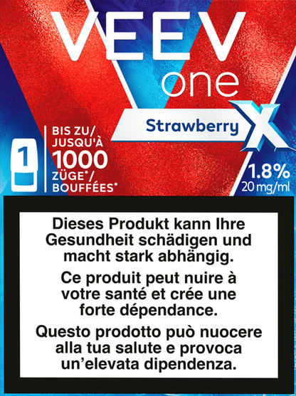 VEEV one Strawberry X Pod 20mg E-Zigaretten Liquids