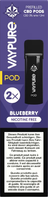 Vaypure Blueberry Cbd 2ml 2pods für E-Zigaretten