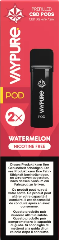 Vaypure Watermelon CDB 2ml 2Pods für E-Zigaretten