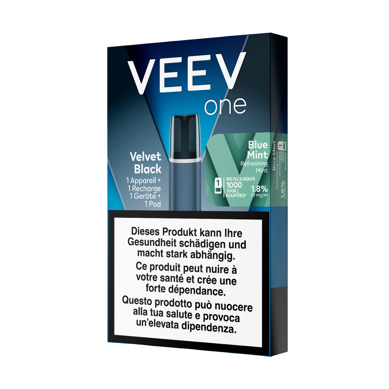 Veev One Velvet Black Starter Kit plus Blue Mint Pod