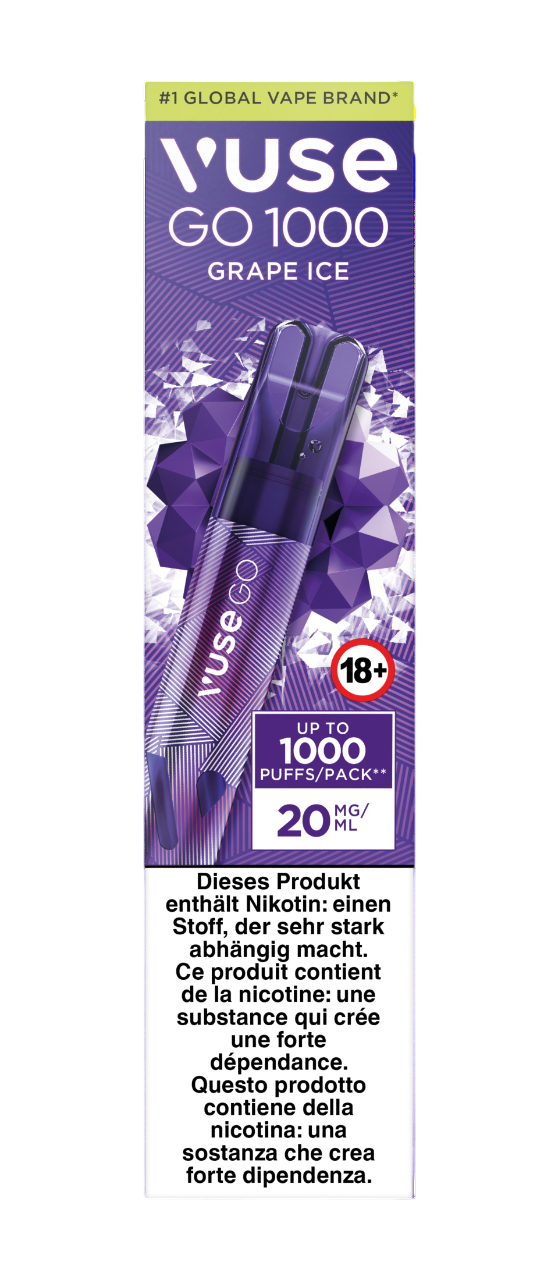 Vuse Go 1000 Grape Ice 20mg Vape