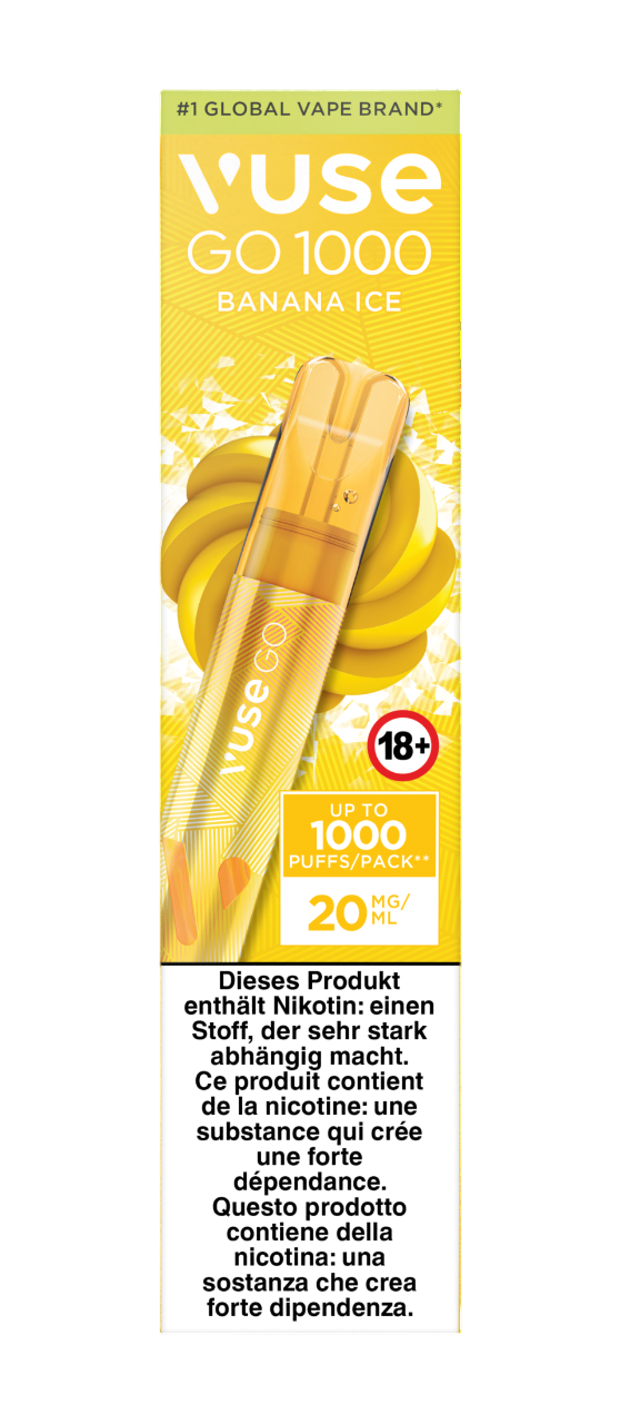 Vuse Go 1000 Pen Banana Ice 20mg Vape