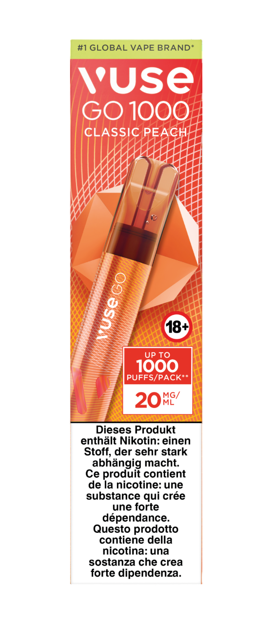 Vuse Go 1000 Pen Classic Peach 20mg Vape