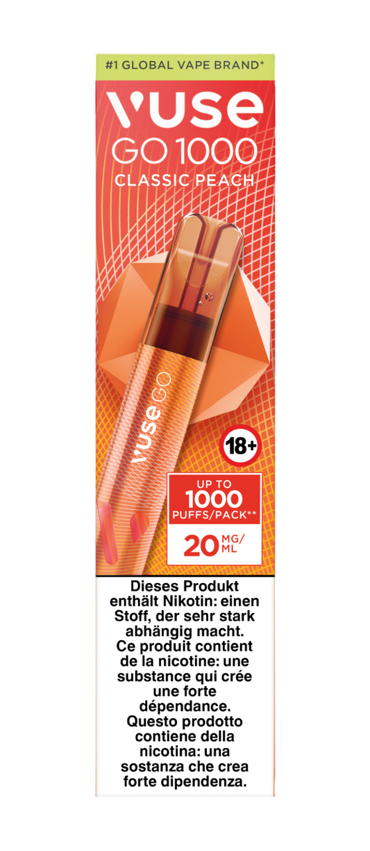 Vuse Go 1000 Pen Classic Peach 20mg Vape