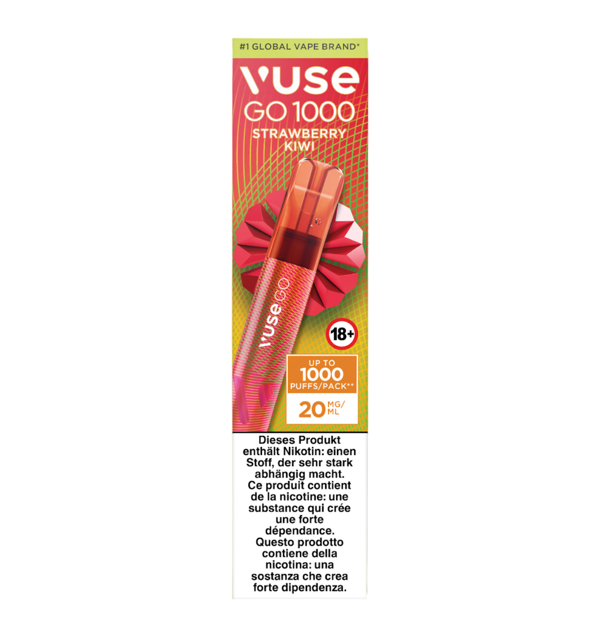 Vuse Go 1000 Strawberry Kiwi 20mg Vape