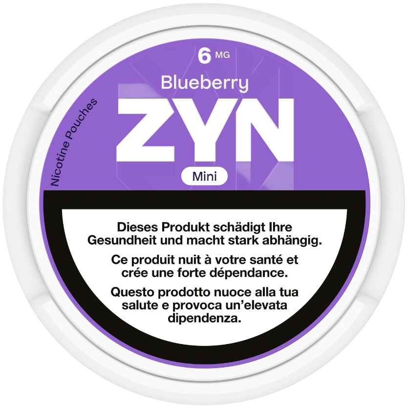 ZYN Mini Blueberry 6mg Front Nicotine Pouches