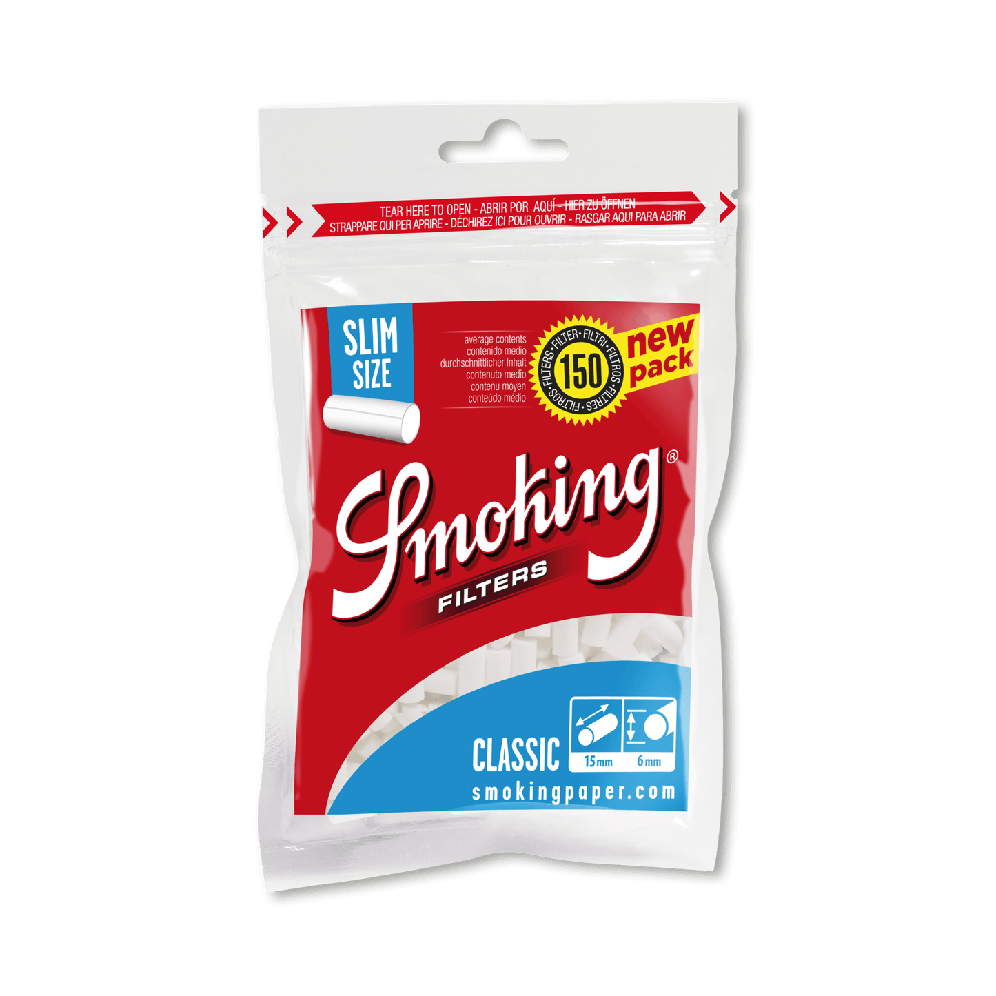 Zigarettenfilter Smoking Slim Blue 150