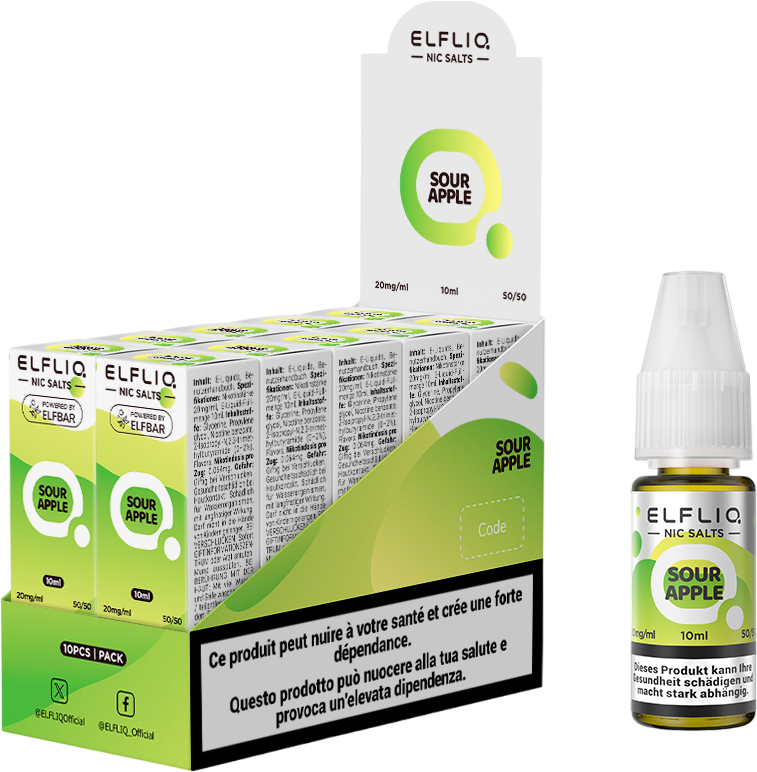 Elfbar Elfliq Sour Apple 20mg 10ml