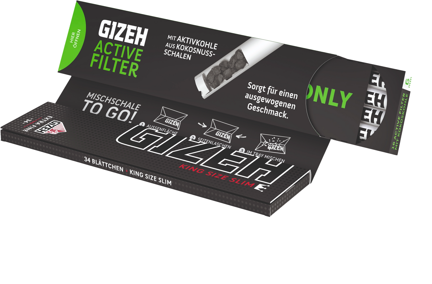 Gizeh Black King Size Slim + Active Filter