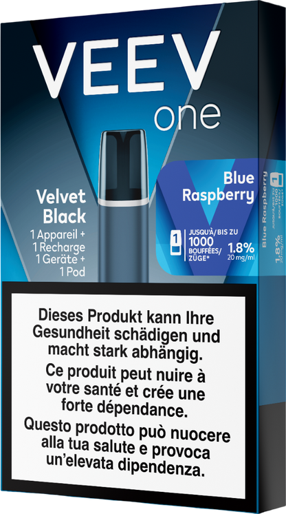 Veev One Velvet Black Starter Kit Blue Raspberry