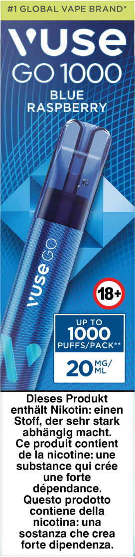 Vuse Go 1000 Blue Raspberry 20mg – k kiosk Tabakshop