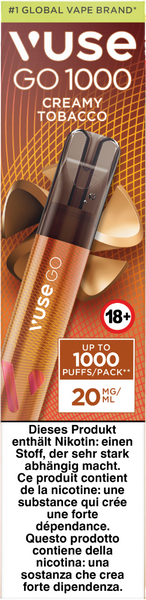 Vuse Go 1000 Creamy Tobacco 20mg k kiosk Tabakshop Vuse Go 1000 Creamy Tobacco 20mg k kiosk Tabakshop