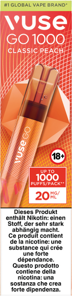 Vuse Go 1000 Pen Classic Peach 20mg k kiosk Tabakshop Vuse Go 1000 Pen Classic Peach 20mg k kiosk Tabakshop