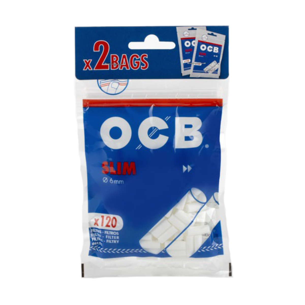Cigarettes Paper OCB Slim Filter Duo 2x120