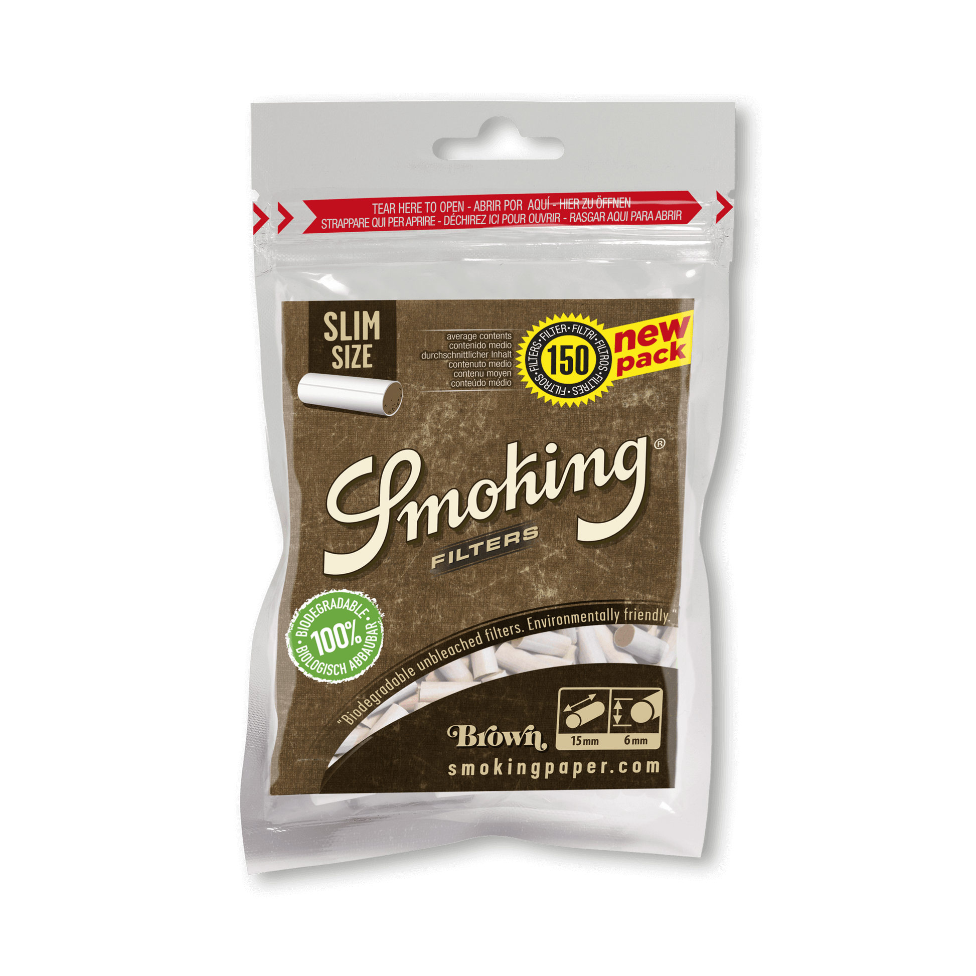 Zigarettenfilter Smoking Slim Brown 150